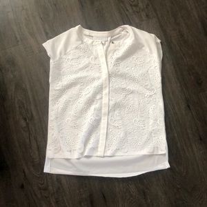 White lace and chiffon top